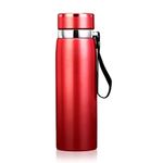 Garrafinha Térmica Aço Inox 1l água Gelada Quente C- Vedação Academia Trilha - Vermelho