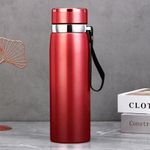 Garrafinha Térmica Aço Inox 1l água Gelada Quente C- Vedação Academia Trilha - Vermelho