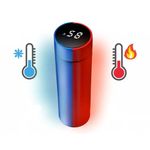 Garrafa Térmica Smart Com Indicador De Temperatura Led, Filtro Para Chá E Café, 12h De Conservação – 500ml - Azul