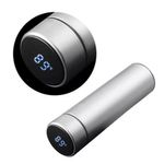 Garrafa Térmica Smart Com Indicador De Temperatura Led, Filtro Para Chá E Café, 12h De Conservação – 500ml - Azul