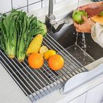 Escorredor De Pia Dobravel Portatil Aço Inox Tamanho:47x35 Xg - Compacto, Portátil E Prático