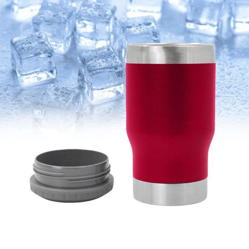 Copo Térmico Porta Lata Garrafa Long Neck Copo Abridor Cor: rosa