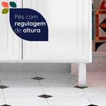 Armário De Cozinha Modulada Compacta De Aço 245cm Com Balcão Multimóveis Cr20528 Branco/Preto