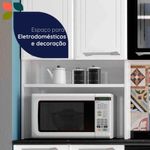 Armário De Cozinha Modulada Compacta De Aço 245cm Com Balcão Multimóveis Cr20528 Branco/Preto