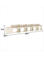Conjunto De Escritório Tech 4 Livreiro 1 Buffet E 5 Mesas 90 - Off White E Cedro Off White E Cedro