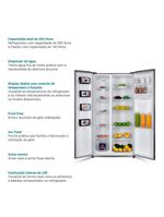 Geladeira 434L Philco Smart Cooling Side By Side PRF535ID 110V