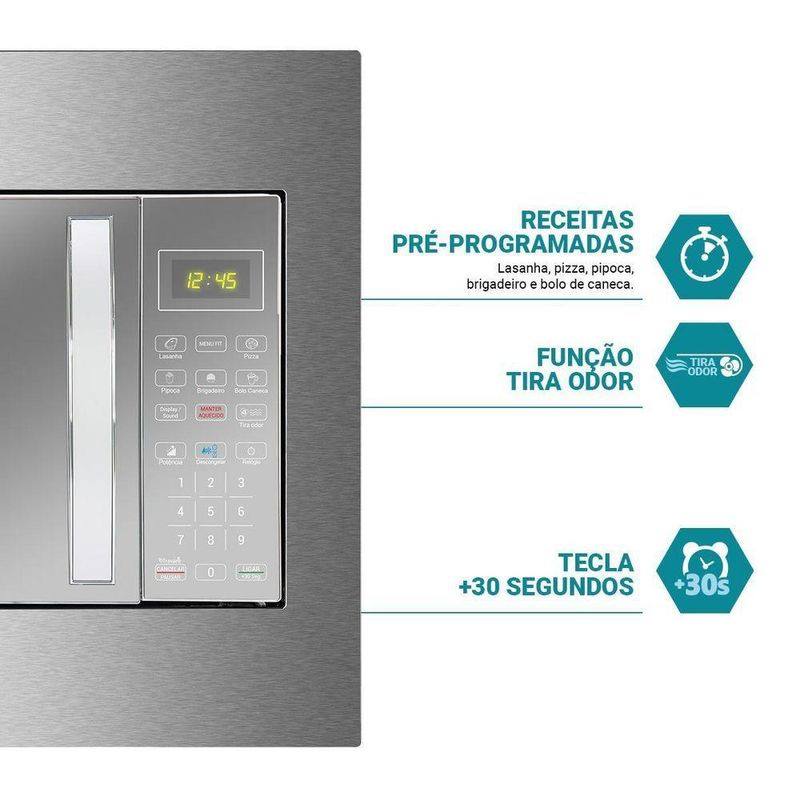 Micro-ondas De Embutir 28L Philco Limpa Fácil 1400W PMB30E 220V