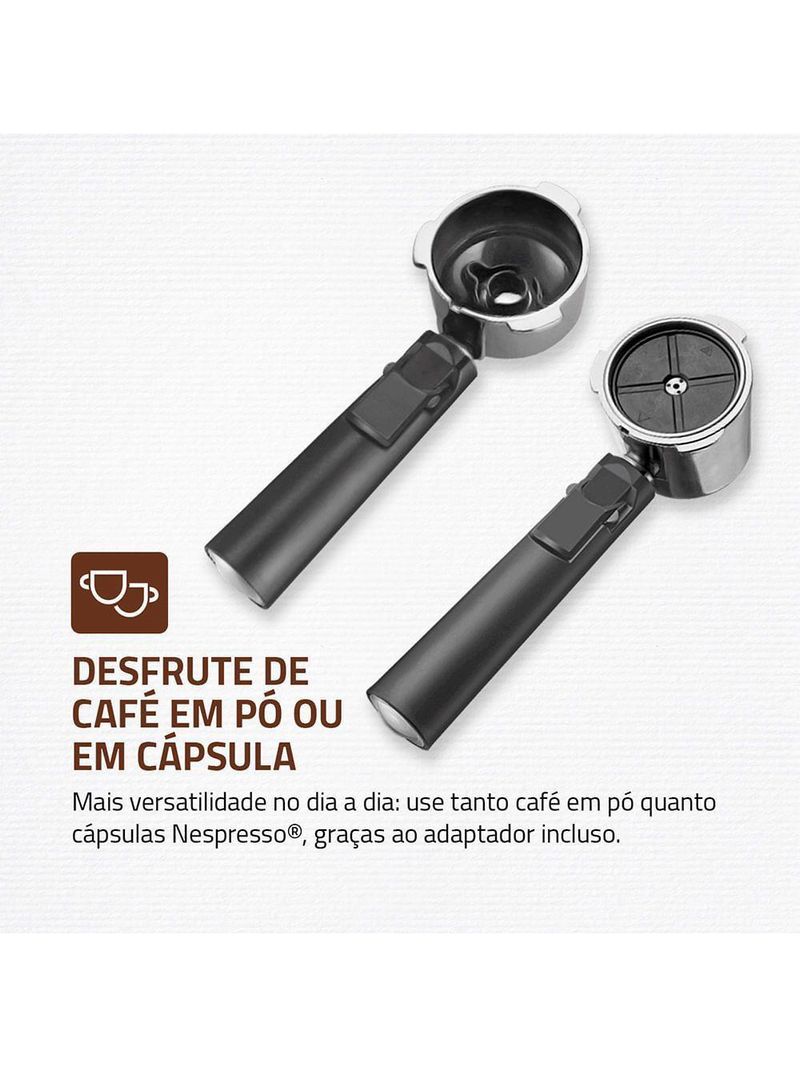 Cafeteira Espresso Dolce Crema 20 Bar Mondial Preto/inox 1200W - C-21-E-CNP 110V