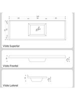 Pia De Cozinha Mármore Sintético 160x55cm Multimóveis CR20482 Preto