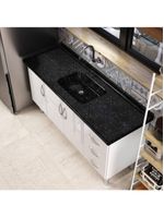 Pia De Cozinha Mármore Sintético 160x55cm Multimóveis CR20482 Preto