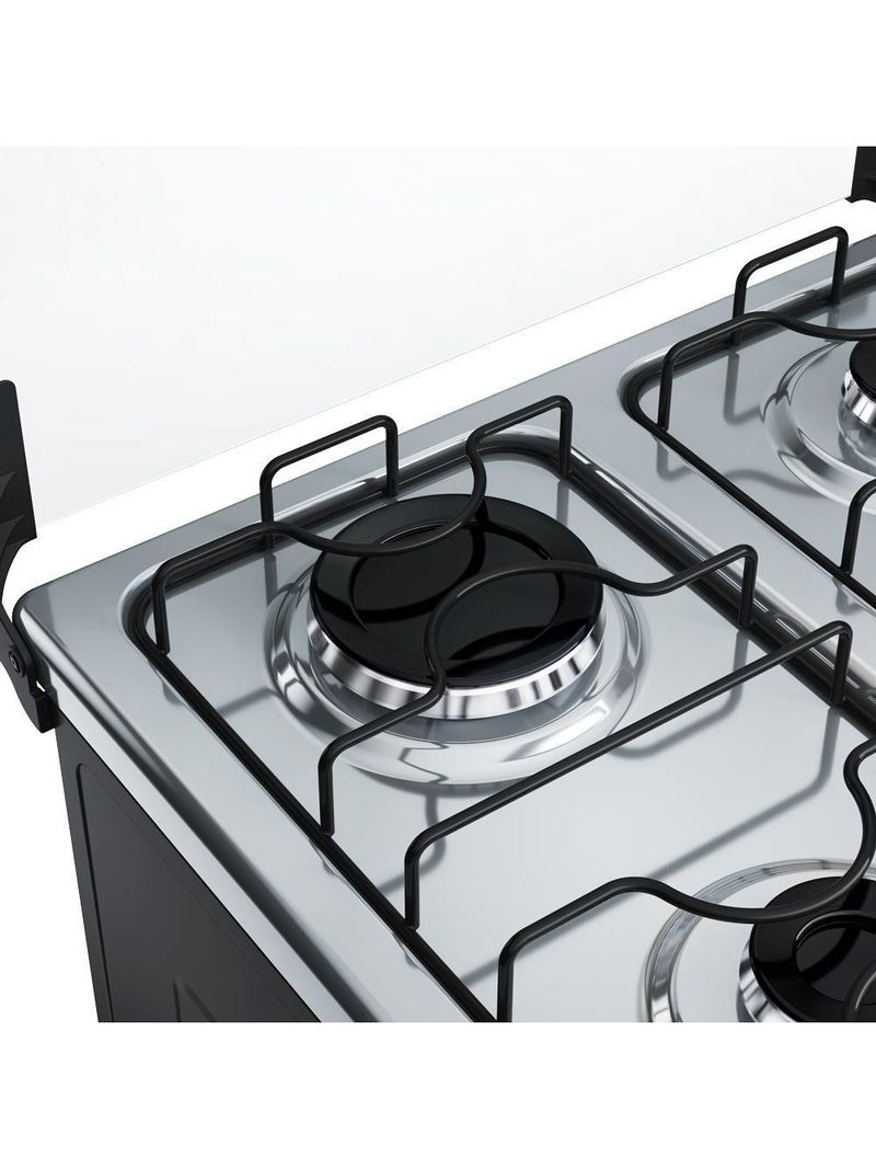 Fogão 4 Bocas Dako Supreme Mesa de Inox e Timer Bivolt - Preto