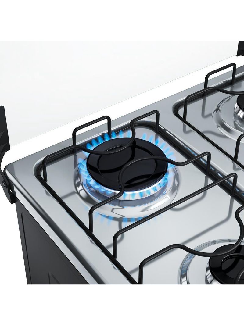 Fogão 4 Bocas Dako Supreme Mesa de Inox e Timer Bivolt - Preto