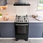 Fogão 4 Bocas Dako Supreme Mesa de Inox e Timer Bivolt - Preto