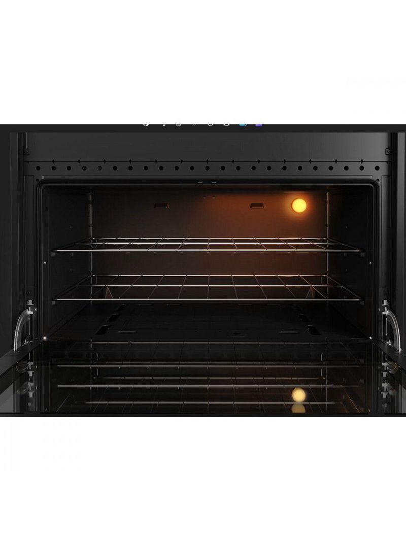 Fogão Mueller 5 Bocas Com Mesa De Vidro E Grades De Ferro Preto Bivolt