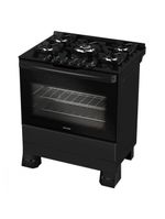 Fogão Mueller 5 Bocas Com Mesa De Vidro E Grades De Ferro Preto Bivolt