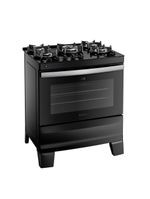 Fogão Atlas 5 Bocas Agile Glass Mesa Vidro Automático Preto