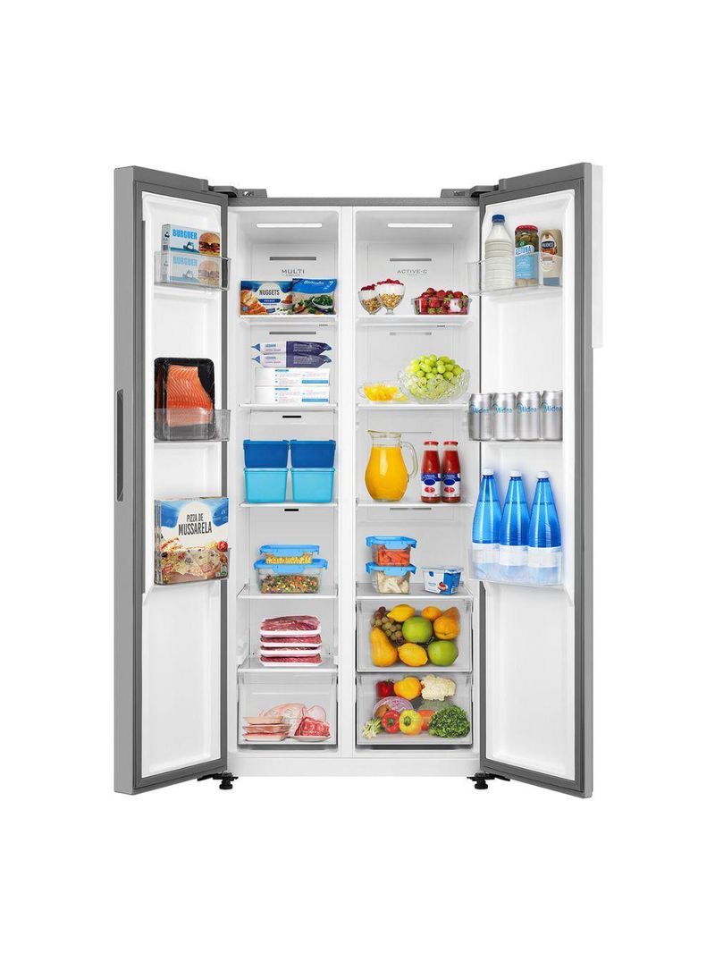 Refrigerador Midea Side By Side 442L MDRS598 Inox - 110V