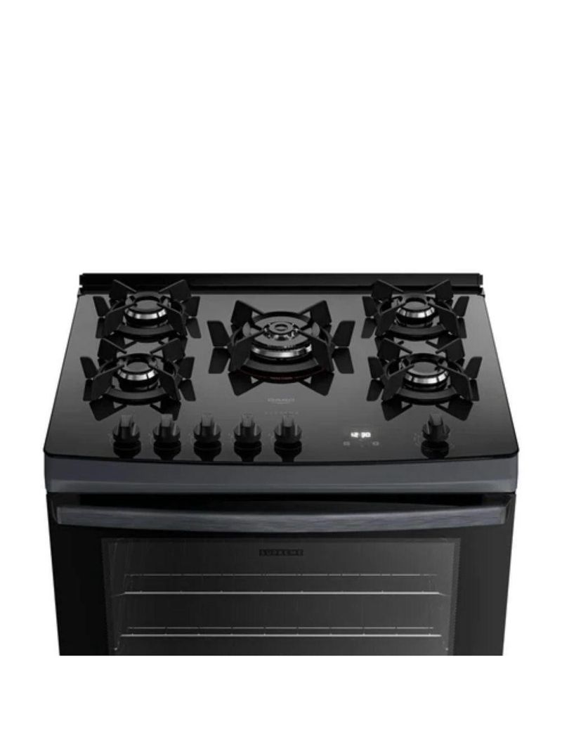 Fogão Dako 5 Bocas A Gas Supreme Timer Glass Titanium Bivolt