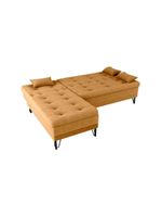 Sofá Cama 3 Lugares Com Chass Casal Luxo Premium Nice Matrix Boucle Mostarda