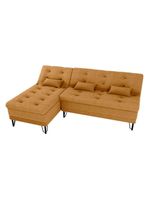 Sofá Cama 3 Lugares Com Chass Casal Luxo Premium Nice Matrix Boucle Mostarda