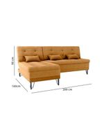Sofá Cama 3 Lugares Com Chass Casal Luxo Premium Nice Matrix Boucle Mostarda