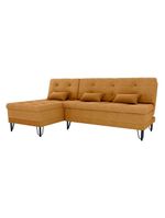 Sofá Cama 3 Lugares Com Chass Casal Luxo Premium Nice Matrix Boucle Mostarda