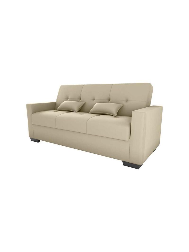 Sofá Cama 3 Lugares Reclinável Casal Premium 2,03 Larg Lavinia Matrix Suede Bege