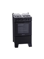 Fogão 4 Bocas Atlas Mônaco Plus Com Mesa Inox E Acendimento Automático Preto Bivolt