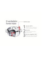 Panela Tramontina Solar Em Aço Inox Fundo Triplo Com Tampa E Cabo 16 Cm 1,4 L