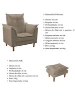 Poltrona De Amamentação Loana Com Puff Suede Bege Escuro