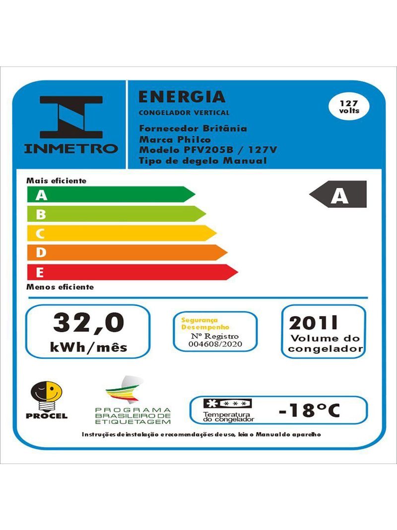 Freezer/refrigerador Vertical Philco PFV205B 2 Em 1 201L Dupla Função 110V