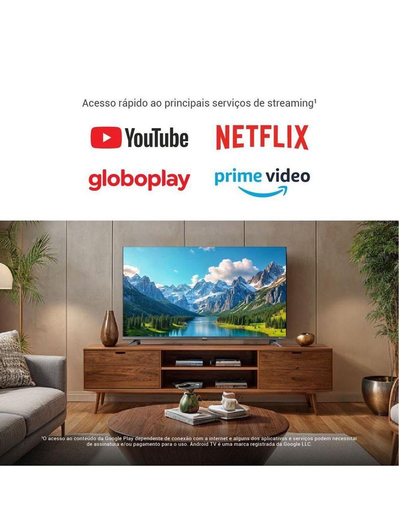 Smart TV 40” Philco PTV40M9GACGB LED Android TV Dolby Áudio Bivolt