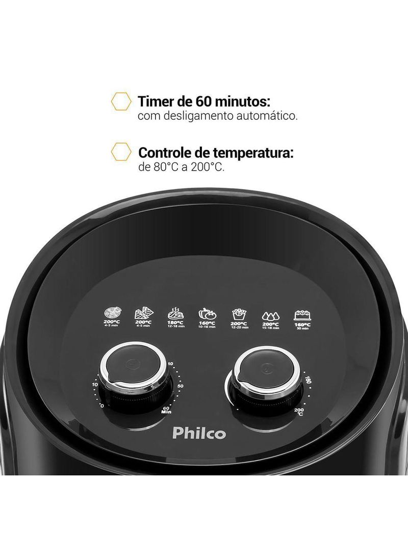 Air Fryer Philco 4,4L Antiaderente Redstone 1500W 220V