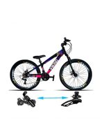 Bicicleta Vikingx Aro 26 Tuffx25/30 Vmaxx Freio A Disco 21v Preto Rosa