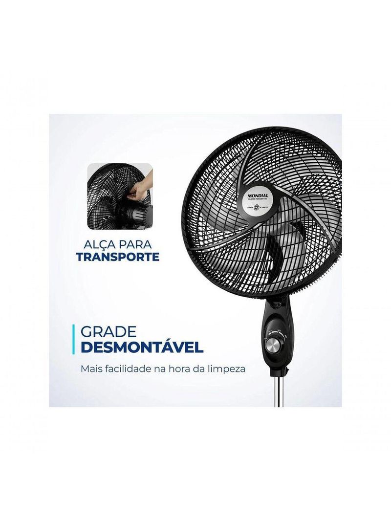 Ventilador De Coluna Mondial Vsp-40c-b 40cm 6 Pas - 220V