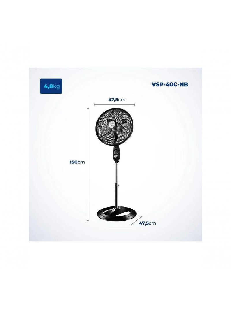 Ventilador De Coluna Mondial Vsp-40c-b 40cm 6 Pas - 220V