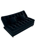 Sofá Cama 3 Lugares Casal Confortável 1,85 Larg Duda Matrix Veludo Preto
