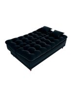 Sofá Cama 3 Lugares Casal Confortável 1,85 Larg Duda Matrix Veludo Preto
