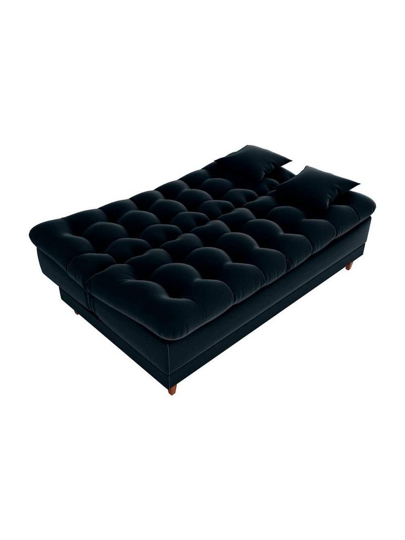Sofá Cama 3 Lugares Casal Confortável 1,85 Larg Duda Matrix Veludo Preto