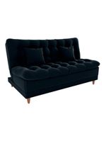 Sofá Cama 3 Lugares Casal Confortável 1,85 Larg Duda Matrix Veludo Preto