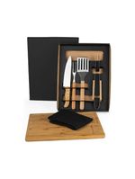 Kit para churrasco-hambúrguer com pegador e espátula - 6 peças