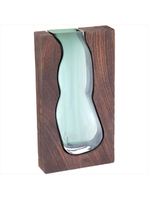 Vaso de vidro 23x14x5cm verde