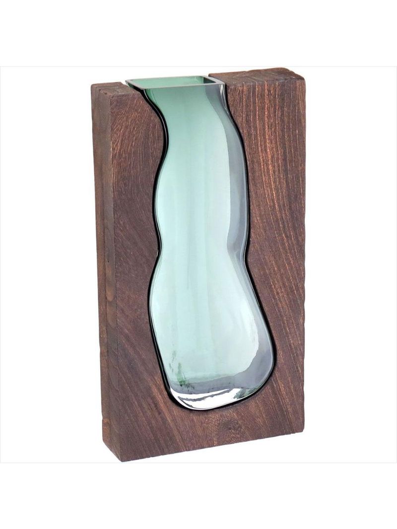Vaso de vidro 23x14x5cm verde