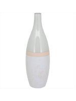 Vaso cerâmica 41x13x13cm marfim