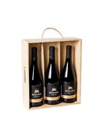 Kit vinho tinto português carmim monsaraz reserva com 3 garrafas 750 ml em caixa de madeira 2022