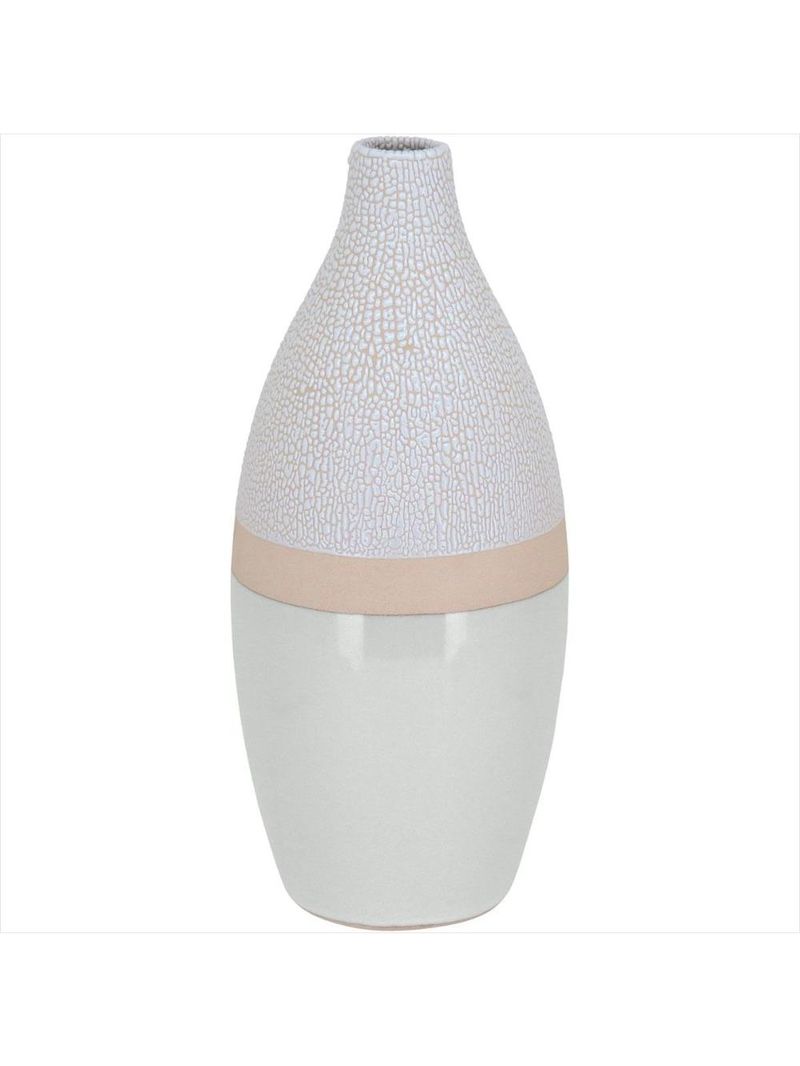 Vaso cerâmica 30x14x14cm marfim
