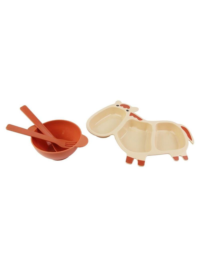 Conjunto infantil vaquinha bege - lanchinho - plastico