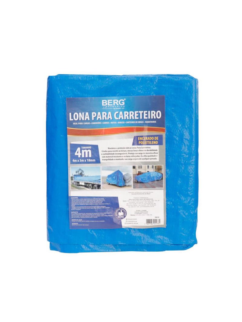 Lona carreteiro 4x3m 100g/m² - corneta