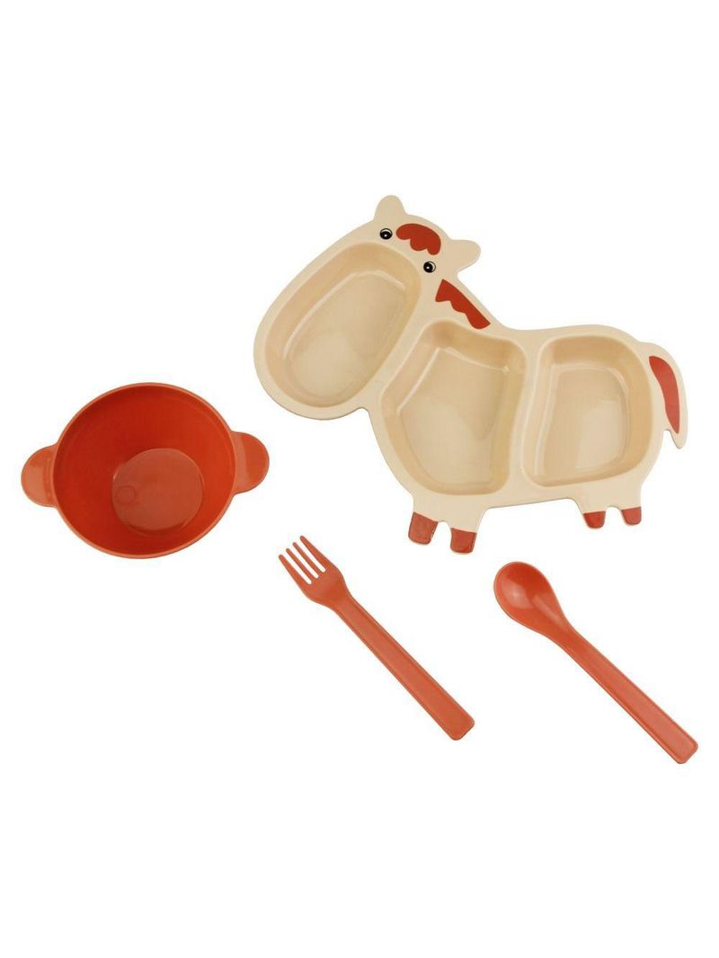 Conjunto infantil vaquinha bege - lanchinho - plastico