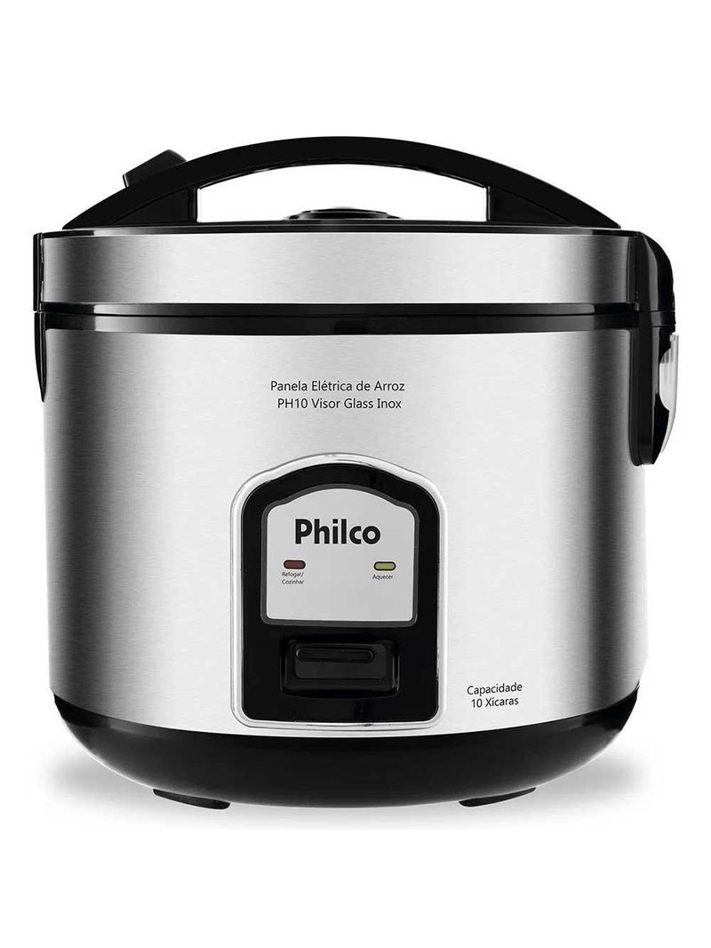Panela De Arroz Elétrica Philco Ph 10 Xícaras Preta/Inox